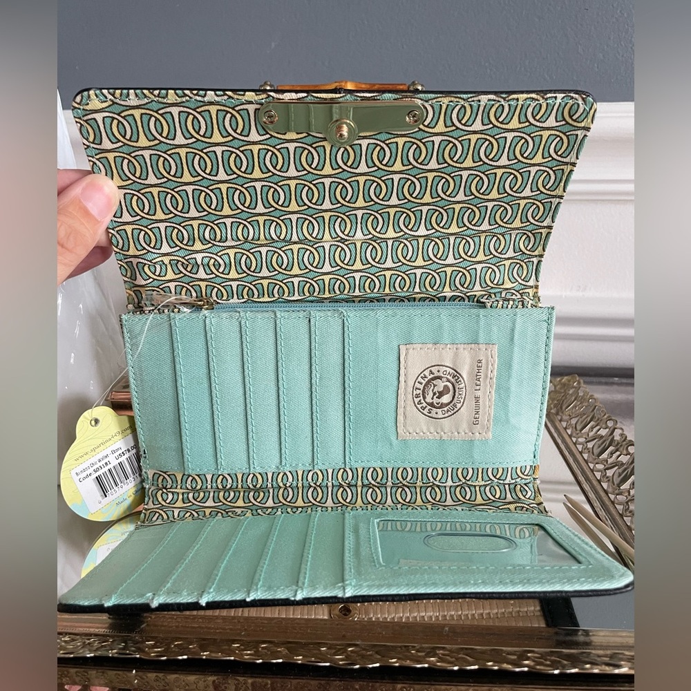 Spartina 449 Ebony Bamboo Chic Wallet - NEW - Picture 4 of 8